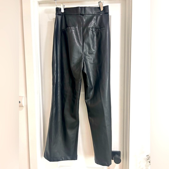 MOTHER HW Tunnel Vision Pleat Prep Faux Leather Pants Sneak in Black size 27 - Picture 3 of 8
